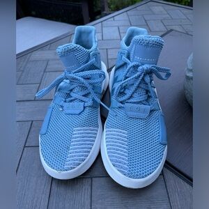 Blue Adidas EQTs